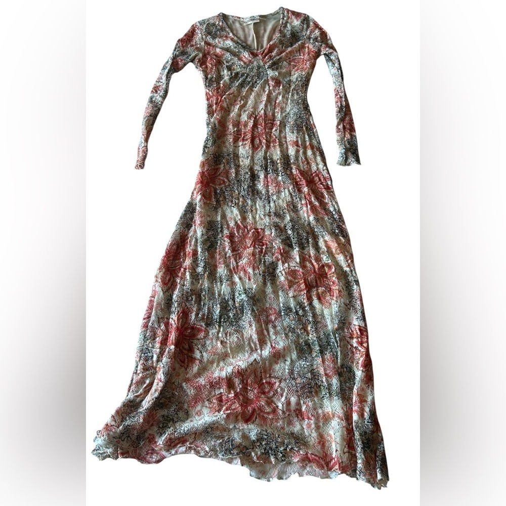 Elegant Floral Long Sleeve Maxi Dress